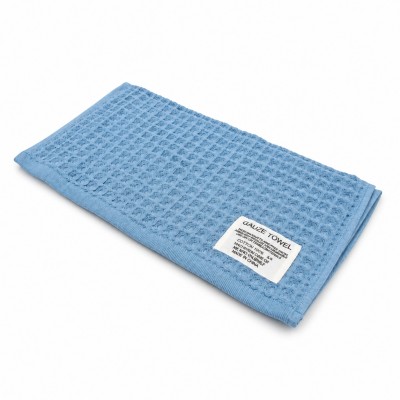 34 × 74 cm hellblaues Baumwoll-Wabenhandtuch