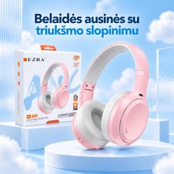 Belaidės ausinės su aktyviu triukšmo slopinimu EZRA BW95 Rožinės Belaidės ausinės su aktyviu triukšmo slopinimu EZRA BW95 Rožinės