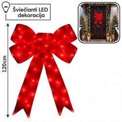 kalėdinė 3D LED dekoracija – raudonas kaspinas, 120 cm, 168 LED kalėdinė 3D LED dekoracija – raudonas kaspinas, 120 cm, 168 LED