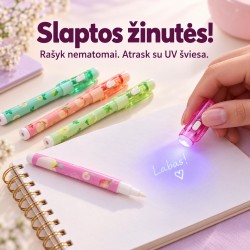 Nematomo rašalo rašiklis su UV lempute – slaptoms žinutėms Nematomo rašalo rašiklis su UV lempute – slaptoms žinutėms