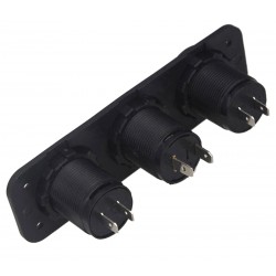 Montuojamas 12 V maitinimo lizdų skydelis su 2 USB jungtimis ir voltmetru