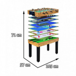 Žaidimų stalas 12 in 1: stalo futbolas, biliardas 105x57xx71cm