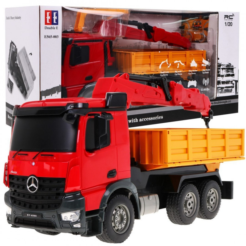 RC valdomas sunkvežimis su kranu MERCEDES-BENZ AROCS 2.4G