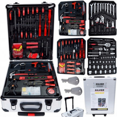 Namų apyvokos, didelis įrankių lagaminas - 419 elementų