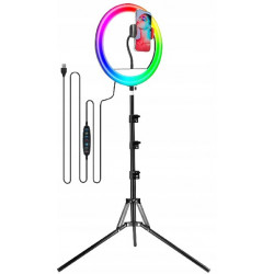 Žiedo formos LED šviesos RGB lempa su pultu ir stovu